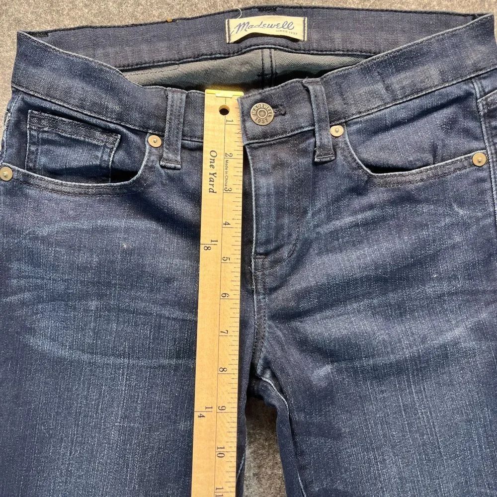 Madewell Jeans Women's 26 Skinny Skinny Dark Blue‎ Stretch Denim Ankle Zip